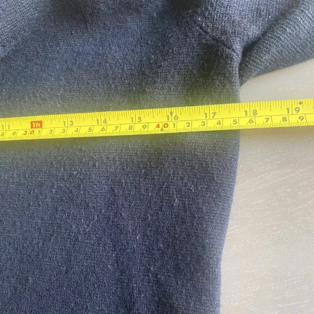 Vintage ULLA WOOL Blend OPEN NECK POLO SWEATER COASTAL Size L Blk Made in Italy Black Size L - Image 6