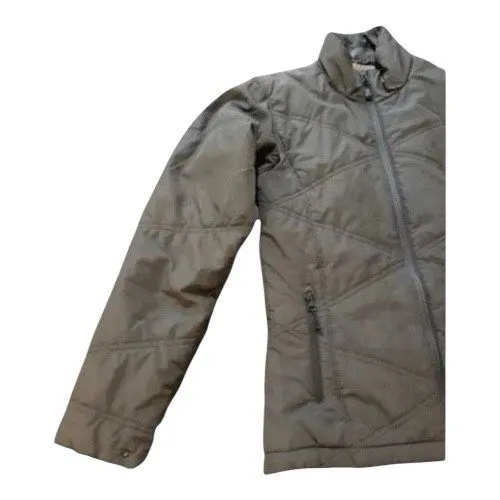 Merrell Grey Quilted Women Jacket Size XS Winter Puffer Zipper Drawstring Hem - Image 3