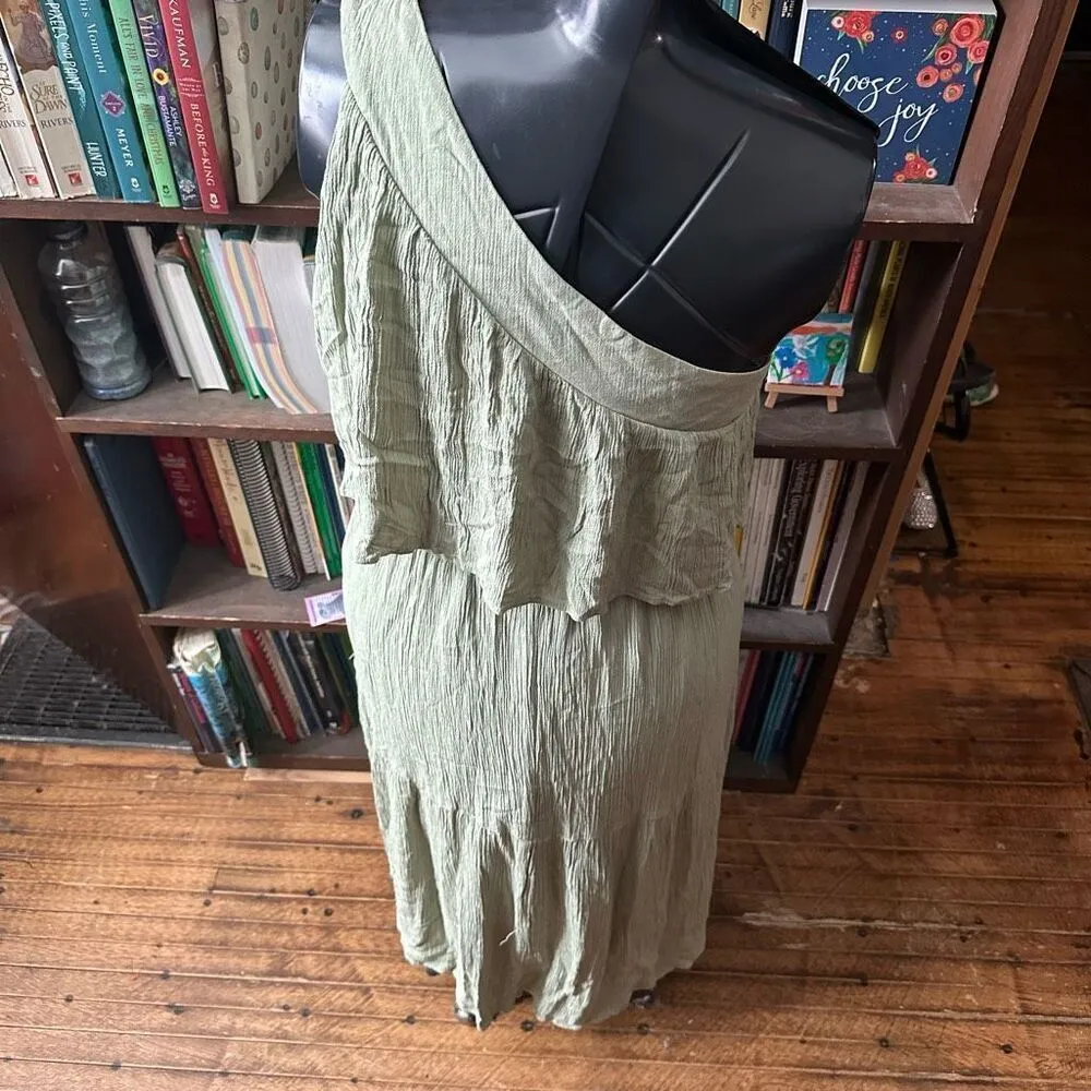 Arula one shoulder flowy Athena cruise semi formal dress Black Size XL - Image 2