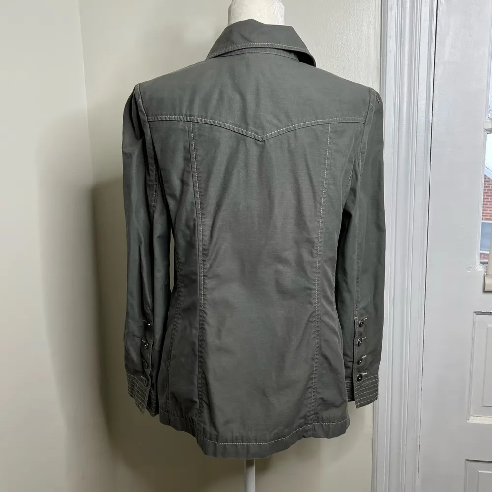 Vintage ie relaxed canvas jacket button front Size large cotton flap pockets - Image 10