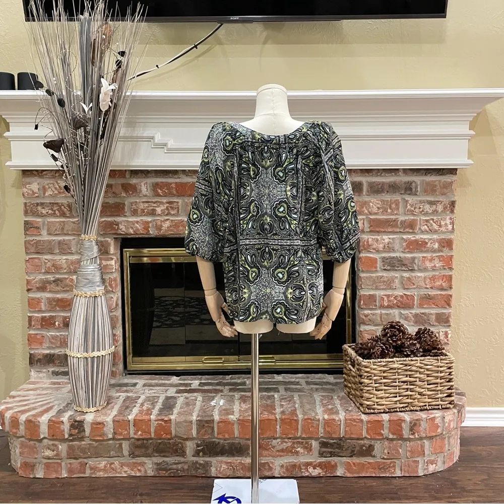 psychedelic abstract green and blue top / M / Excellent condit… - Image 10