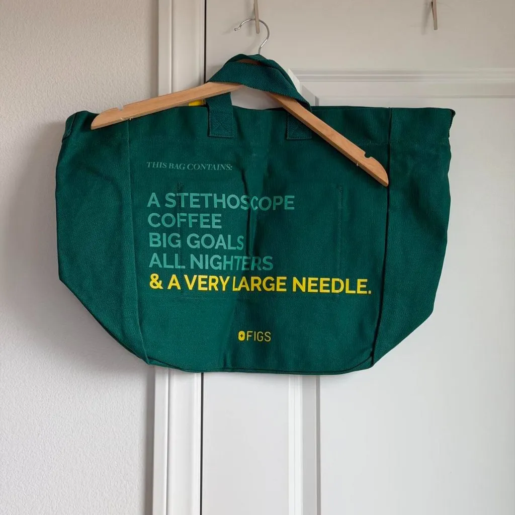 Figs A Very Large Needle Tote in Hunter Green - Image 8