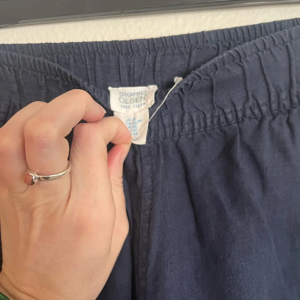 Sigrid Olsen blue linen Wide-Leg Pants - Image 9