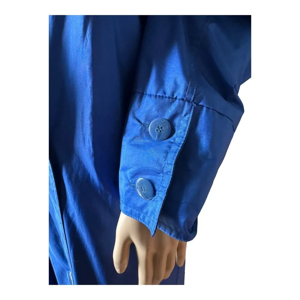 Vintage 80's Raingear Royal Blue raglan Sleeves Raincoat size 10 - Image 9