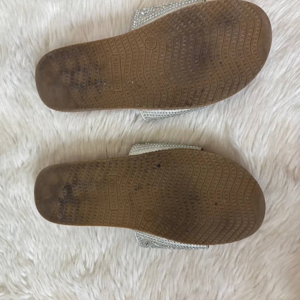 Silver Rhinestone Embellished “Akimjoy” Sandals Size 5.5 - Image 4