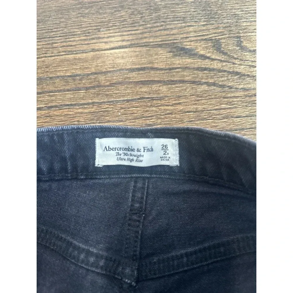 Abercrombie & Fitch Womens 90s Straight Ultra Hight Rise Denim Size 26 2R G0786 - Image 6