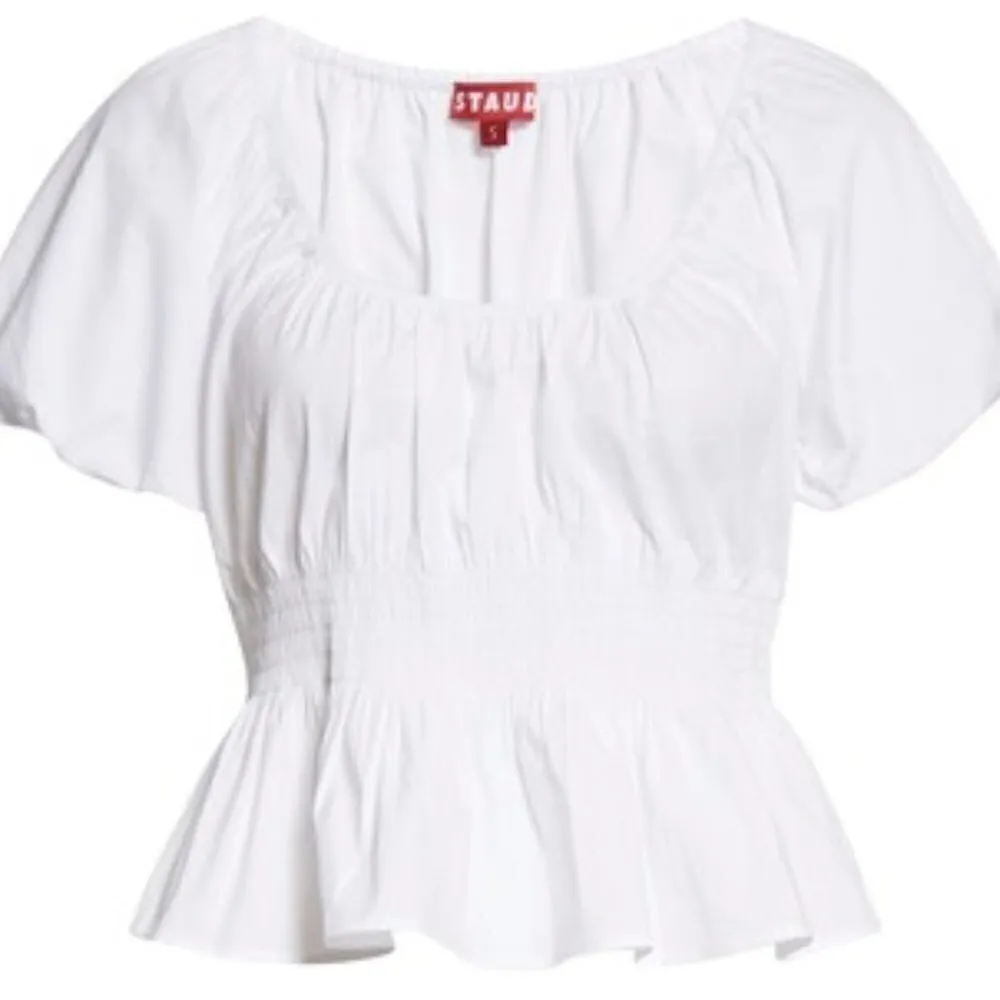 STAUD Lucia Smocked Poplin Top - Image 2