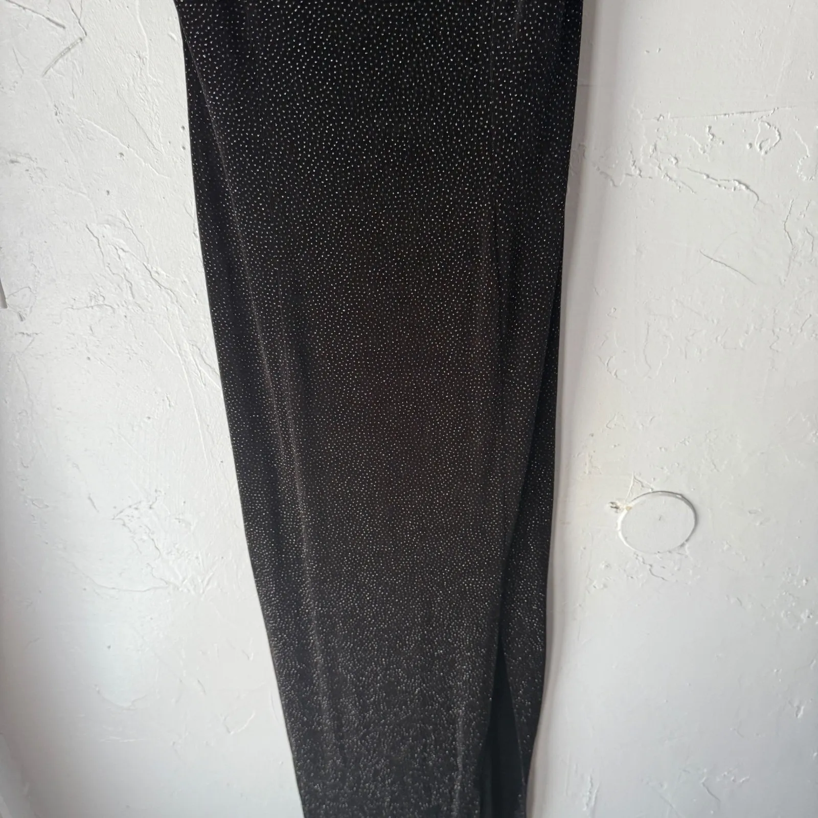 Jessica Howard Vintage 90 Black Sparkle Gown Maxi Dress Cowl Whimsigoth Fairy 10 - Image 7