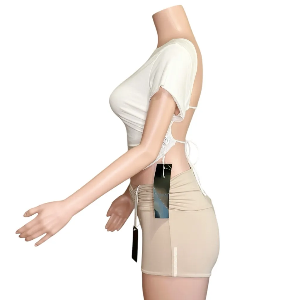 ARE YOU AM I Calla Shorts, Nude, Small - Image 10