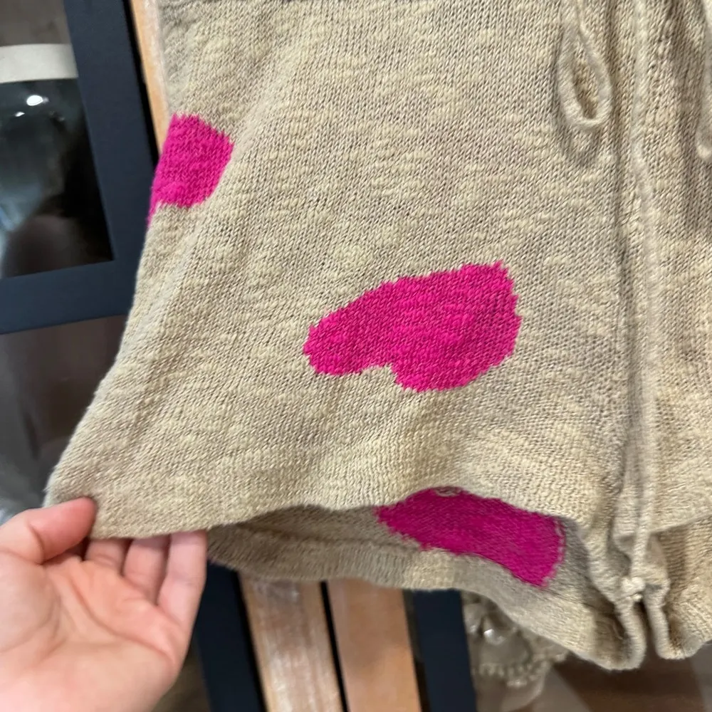 Beach Riot Sandy Hearts Sweater Shorts knit beige coverup swimsuit drawstring - Image 6