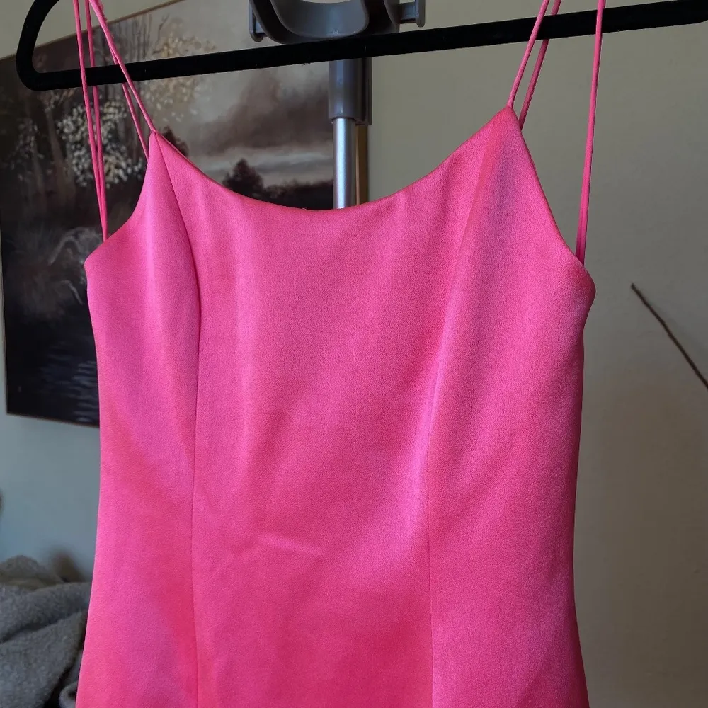 NWT Alice + Olivia Nelle Mini Dress in Barbie Neon Pink Size 0 $265 - Image 6