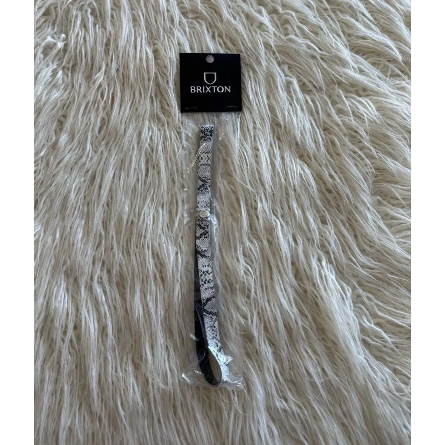 Brixton Snake Skin Adjustable Hat Band 05425 White Black - Image 2