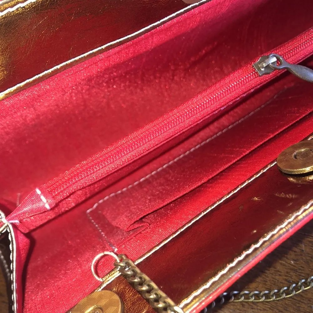 Indian Art Work Floral Lady Purse Clutch Convertible Handbag Red - Image 6