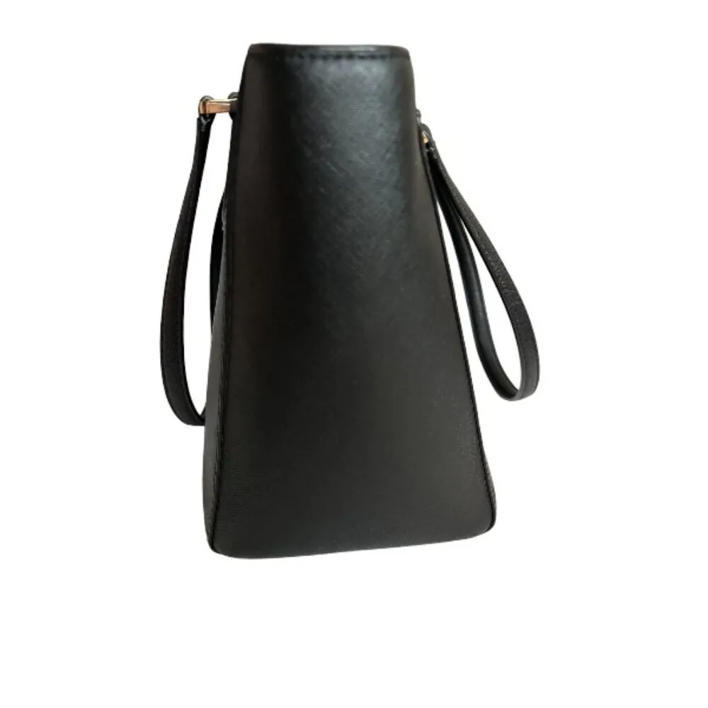 Women's AUTH Tory Burch Black Leather Emerson Top Zip Tote & Matching Wallet EUC - Image 8