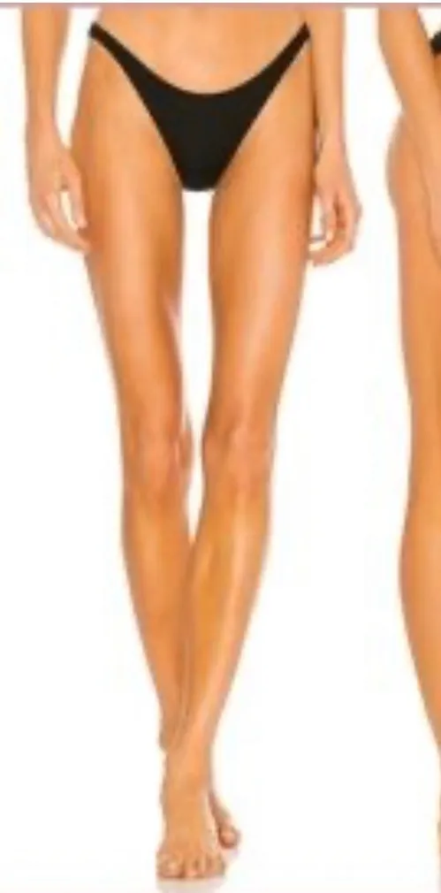 NEW ONIA Bikini Bottom Womens Large Black Ashley Tricot Swim Resort Minimalist - Image 1