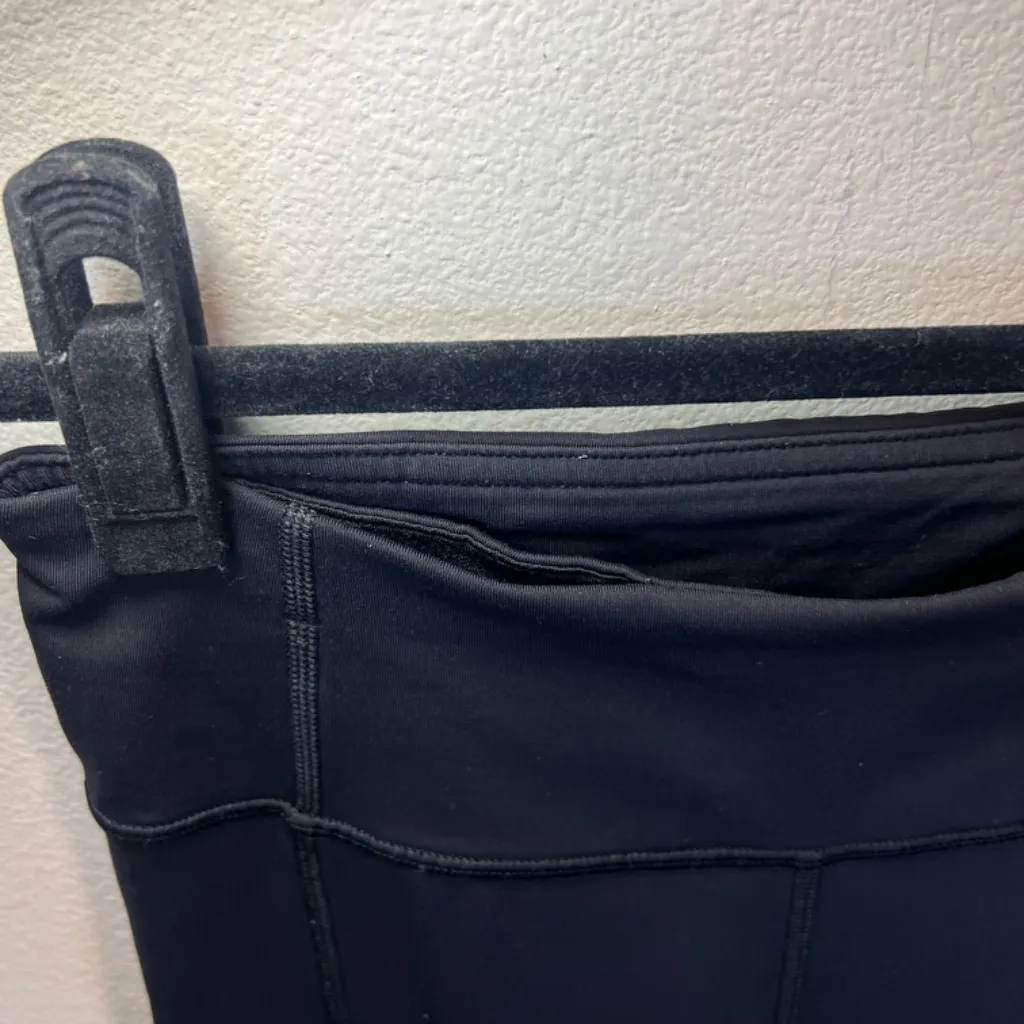 Lululemon Athletica Run Tempo Crop Leggings Ruched Side Black Pockets Women's  4 - Image 7