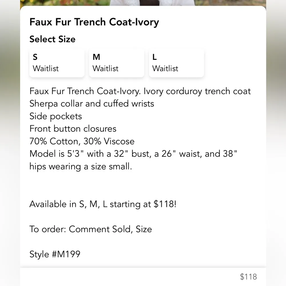 These Three Boutique Faux Fur Trench Coat - Ivory - Image 6