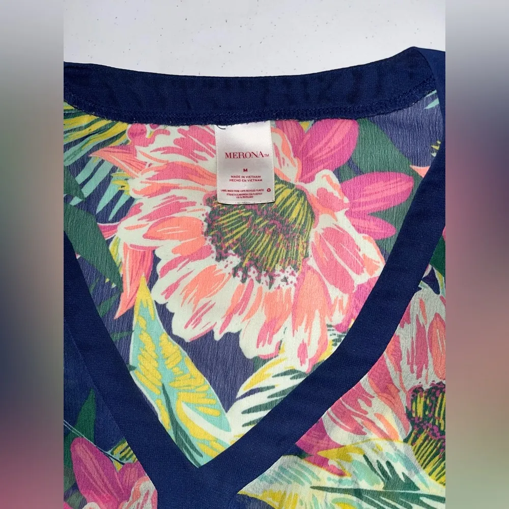 Merona Oversized Floral Sheer Kimono / Cover Up / Blouse - Image 4