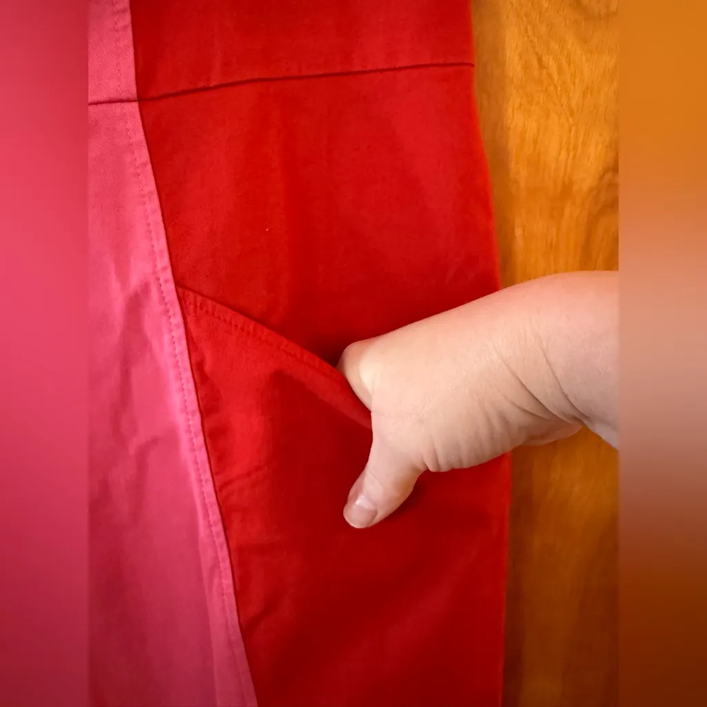 Boden Helena Chino Colorblock Sheath Dress Pink Red Sleeveless NWT Size US 8R - Image 3