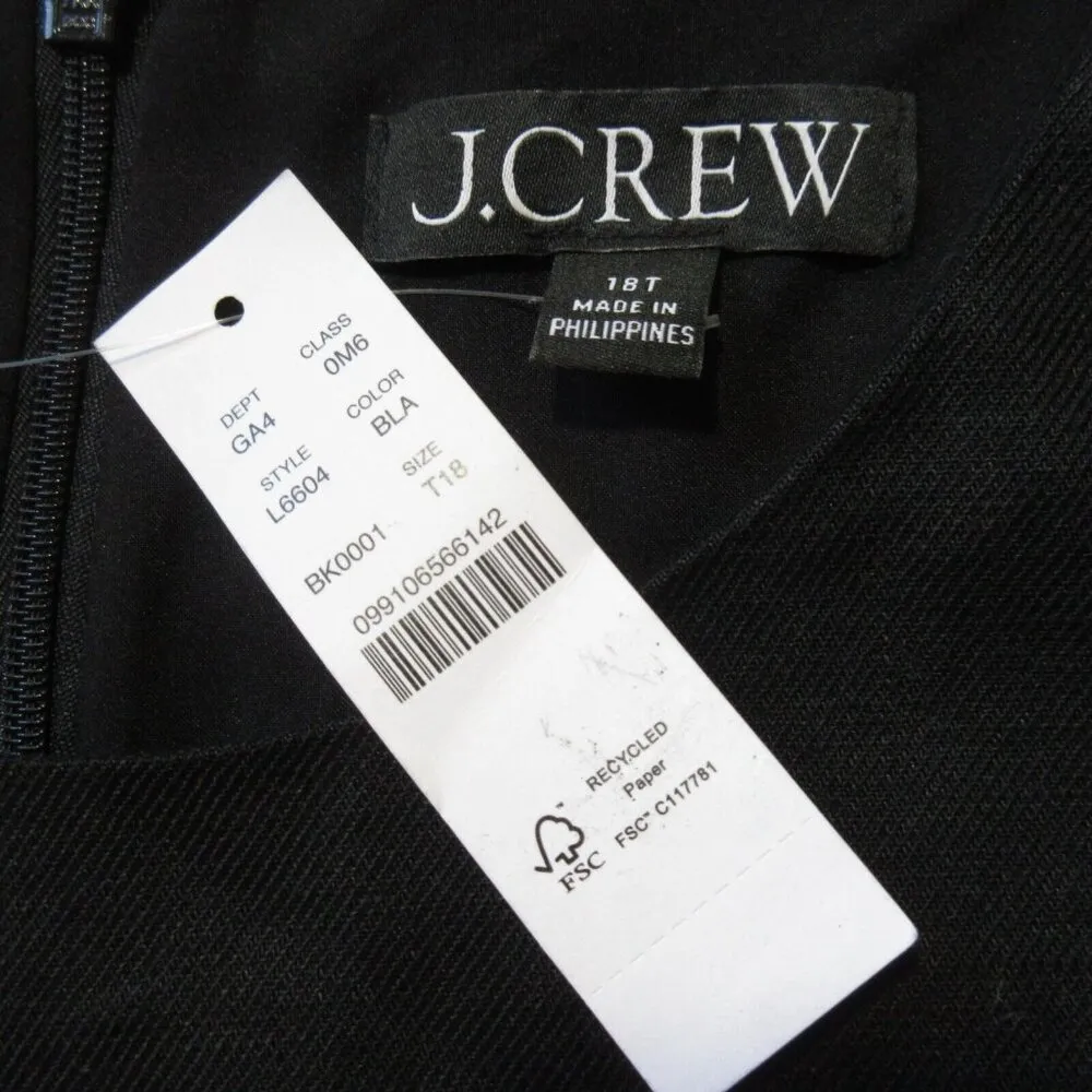 NWT J.Crew Tall Resume Sheath in Black Stretch Linen Dress 18T $198 - Image 3