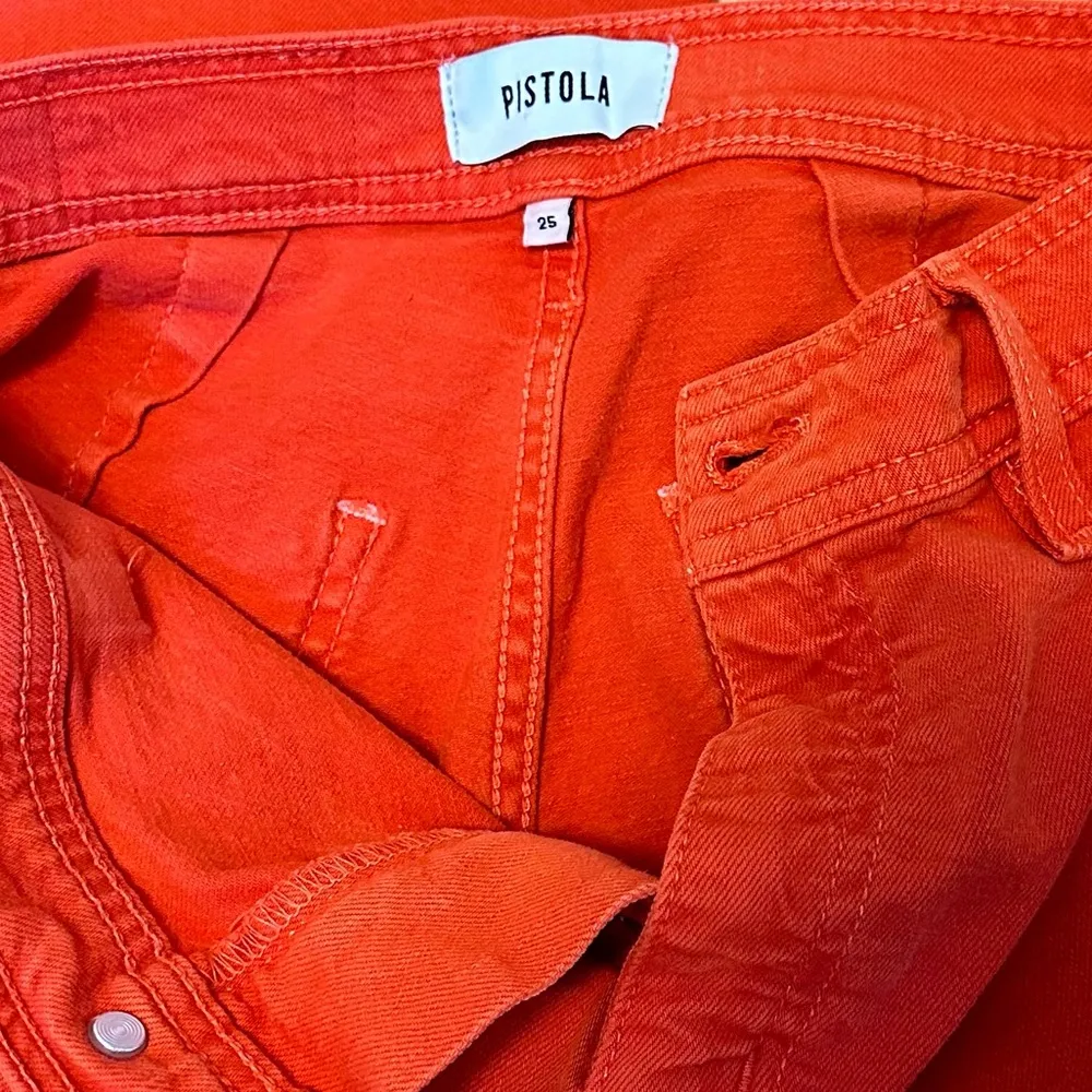 PISTOLA PENNY HIGH RISE WIDE LEG CROP - BLOOD ORANGE Size 25 - Image 6