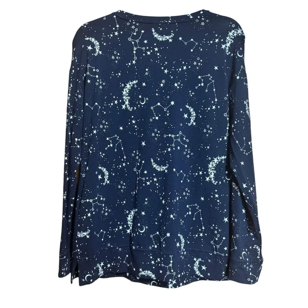 Chicos Tunic Top Womens 8 10 Multicolor Celestial Star Galaxy Print Blouse - Image 6
