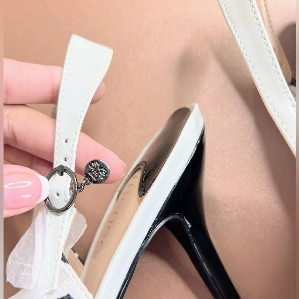 Pum Claudette romanticWhite shoes femine pointed toe strap floral embellished 12 Black - Image 8