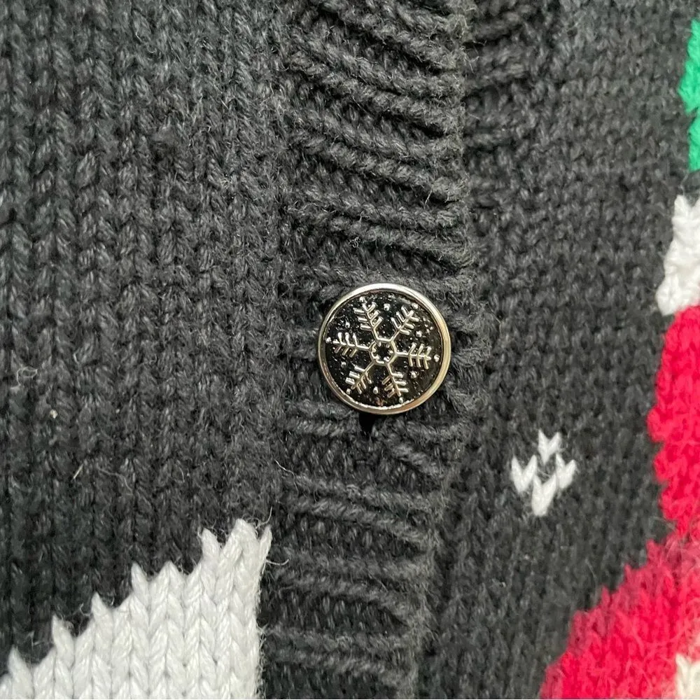 Vintage Northern Isles Signature Santa Christmas Button Cardigan L Black Size L - Image 12