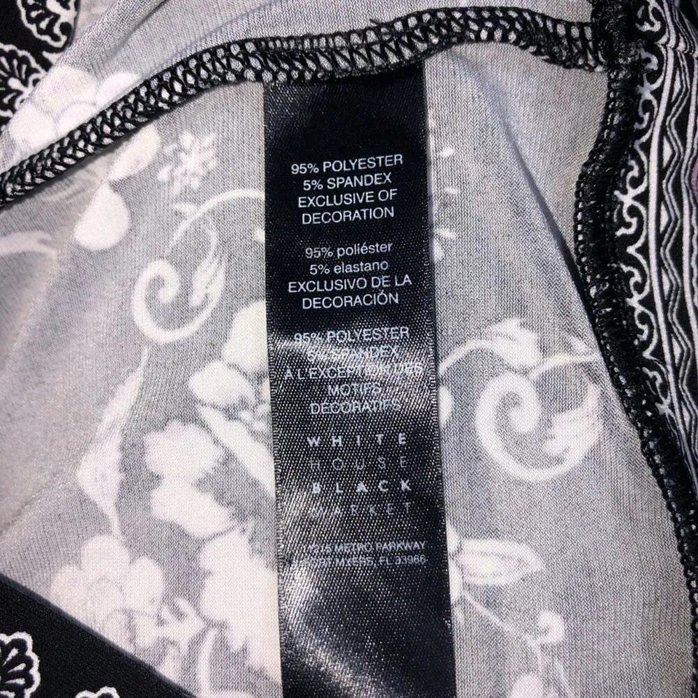 White House Black Market Floral Scroll Print Shift Dress Small EUC - Image 9