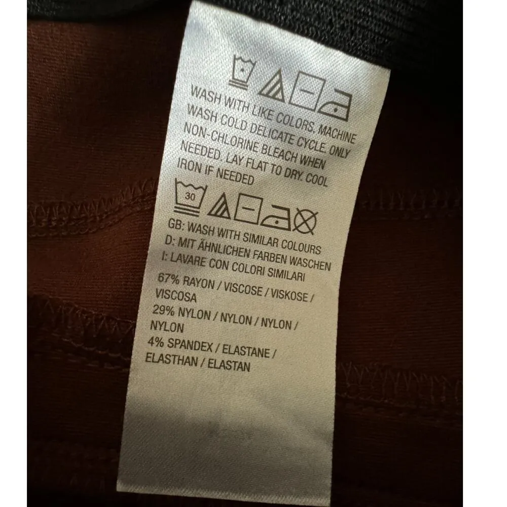 Peace Love World Ponte Split Hem Pants Chocolate Brown XS - Image 11