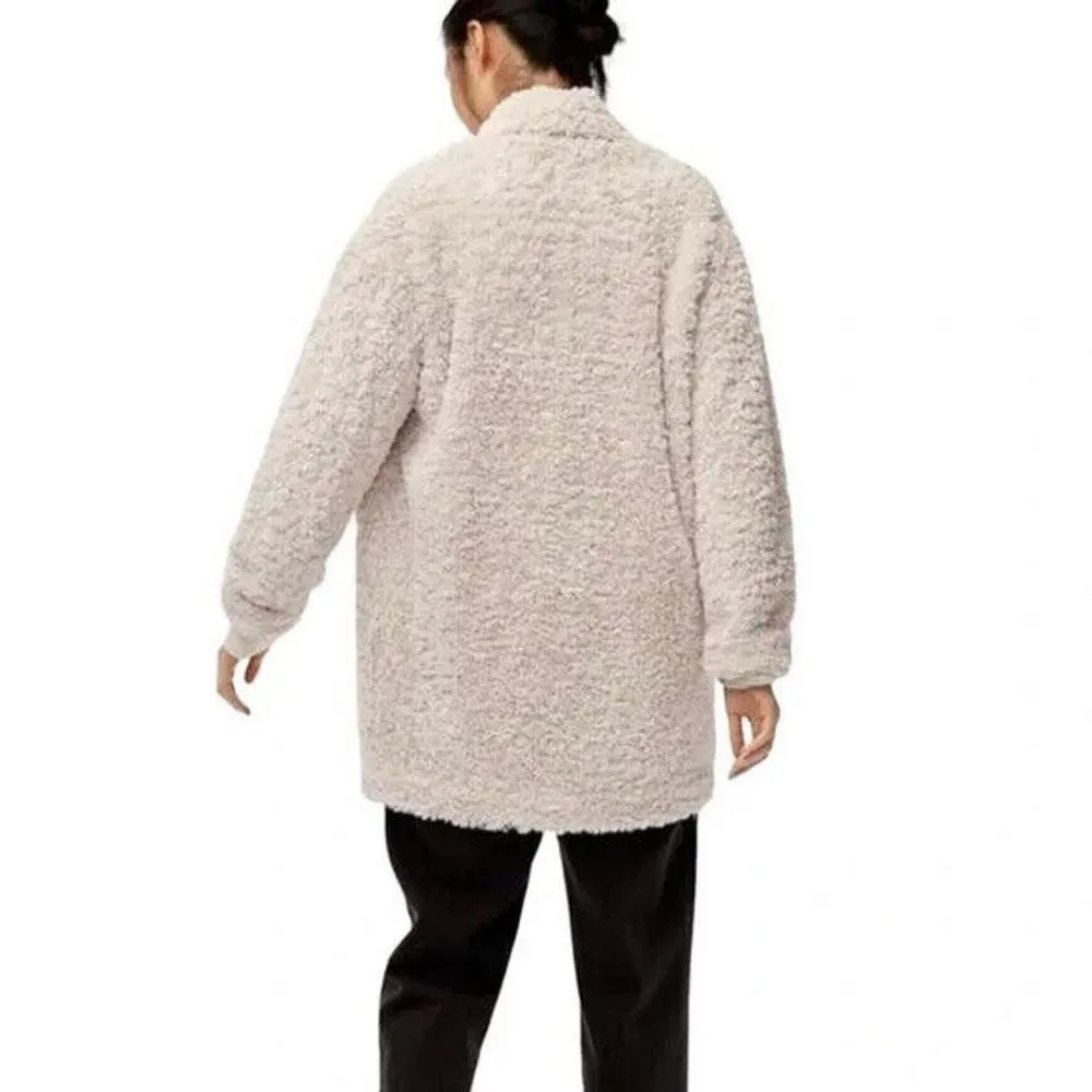 Aritzia Wilfred White Cream One Button Pockets Plush Jacket Teddy Coat Size S - Image 5