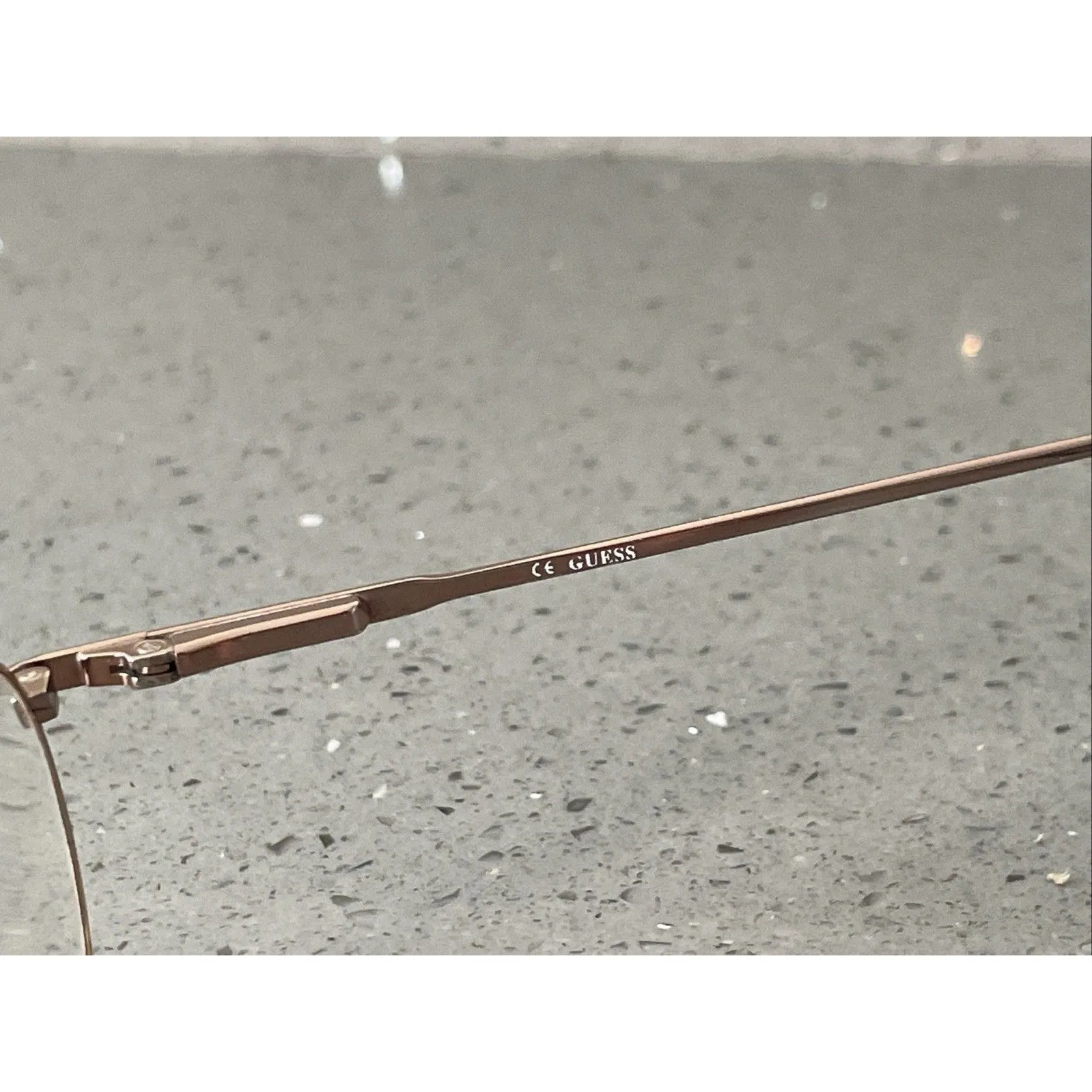 GUESS EYEGLASSES FRAMES ONLY BRN 47-20 140 gold round full rim - Image 7