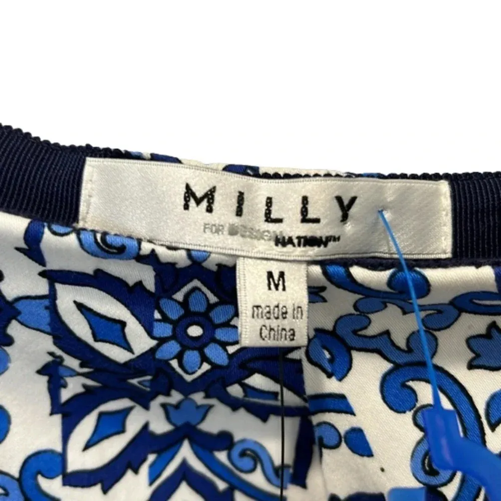 New Milly for Design Nation floral skirt blue white unlined side zipper medium - Image 6