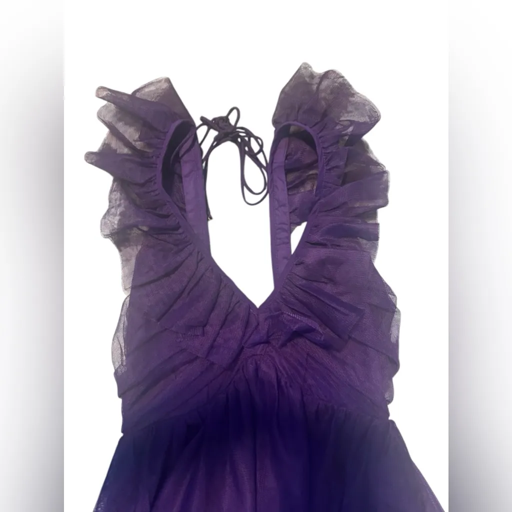 Anthropologie ‎ Ruffled Tulle Mini Dress - Image 4