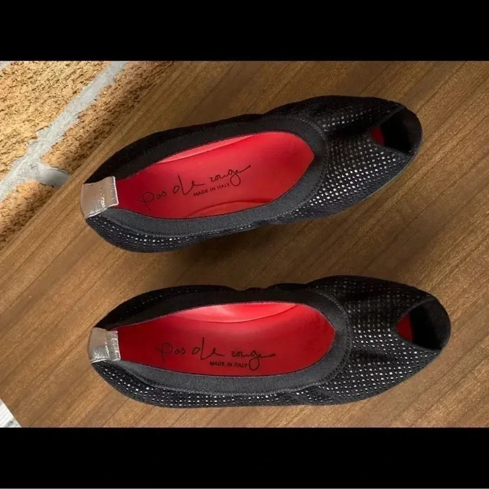 Pas de rouge wedge shoes size 7.5 Black - Image 2