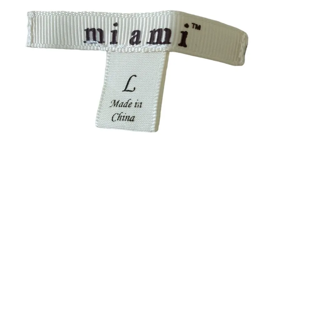 Miami White Red Floral Embroidered Lace V-Neck Sleeveless Blouse Tank Top L - Image 6