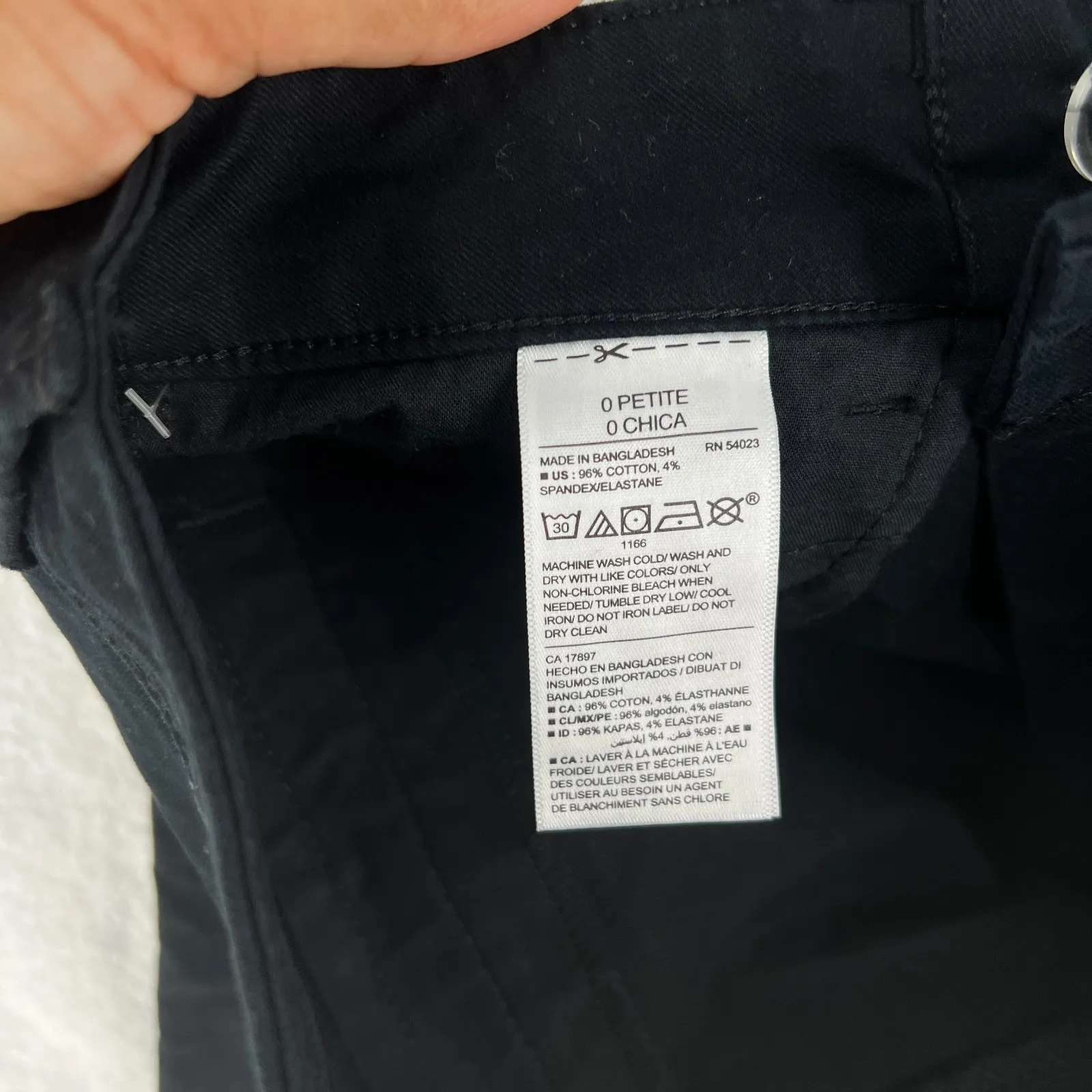 Old Navy Mid Rise Pixie Ankle Chino Pants Womens 0 Petite Black Jack Stretch - Image 8