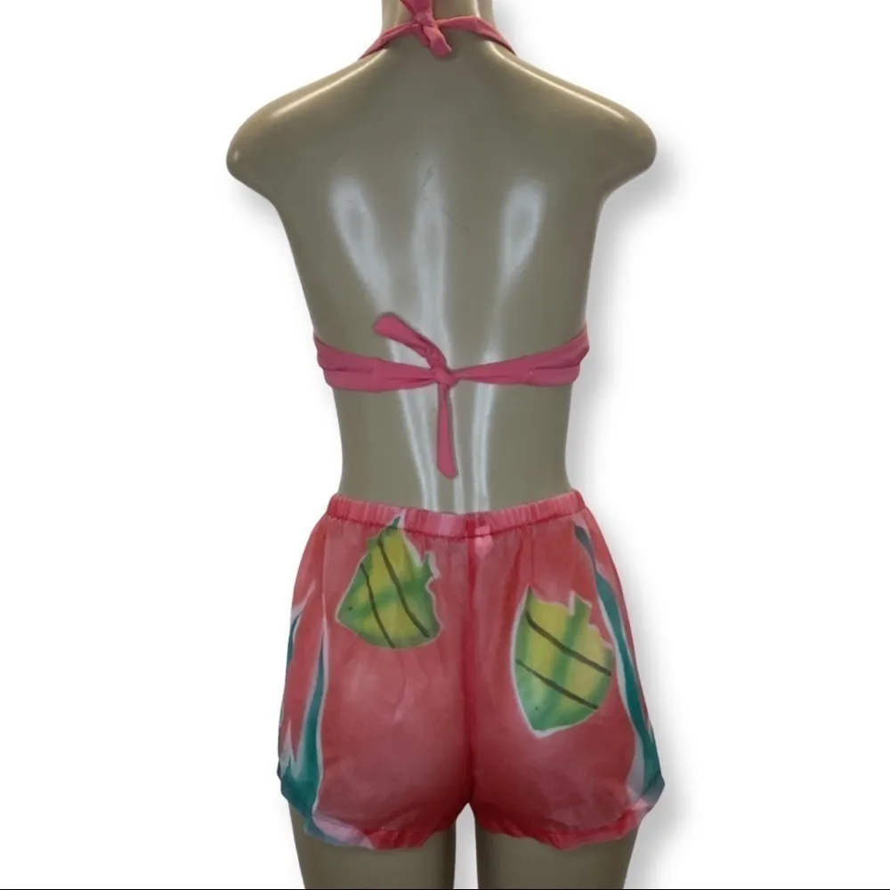 Uli Beach Size Medium Brazilian Sheer Beach Shorts & Halter Bikini Top. - Image 3