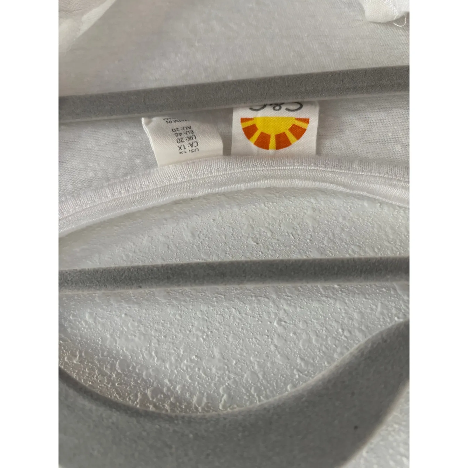 C&C California Shirt Womens 1XL White Linen Flutter Beachy Coastal Resort - Image 3