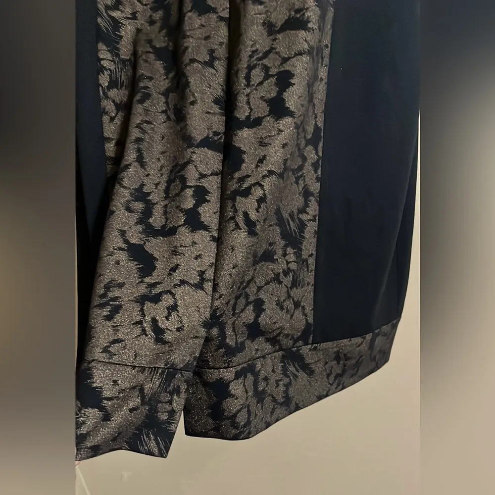 Tahari Dress Sz 22W Black/Gold Round Neck Abstract Design Worship Office Formal - Image 8