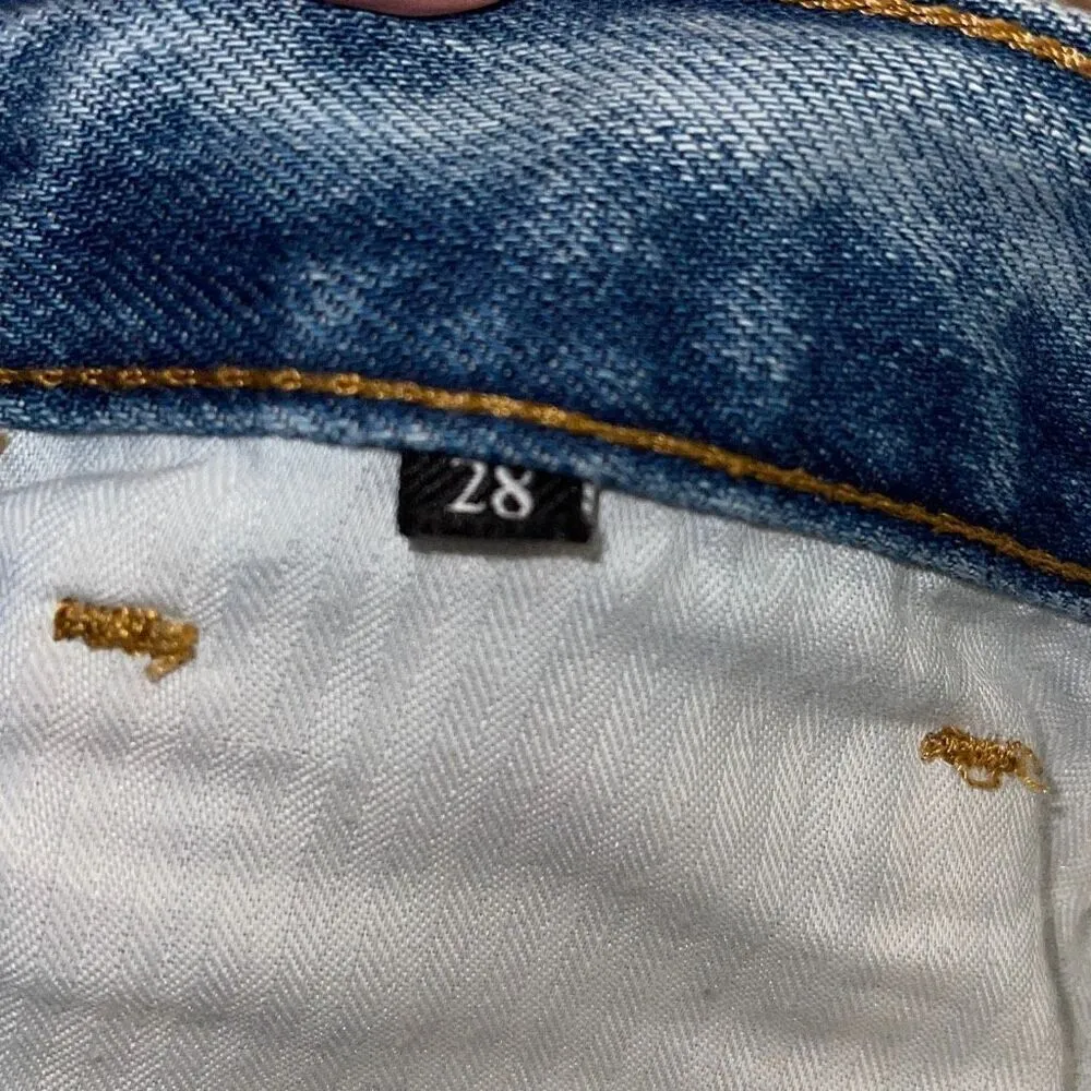 7 For All Mankind Womens Star Panel Easy Straight Button Fly Jeans Blue Size‎ 28 - Image 11