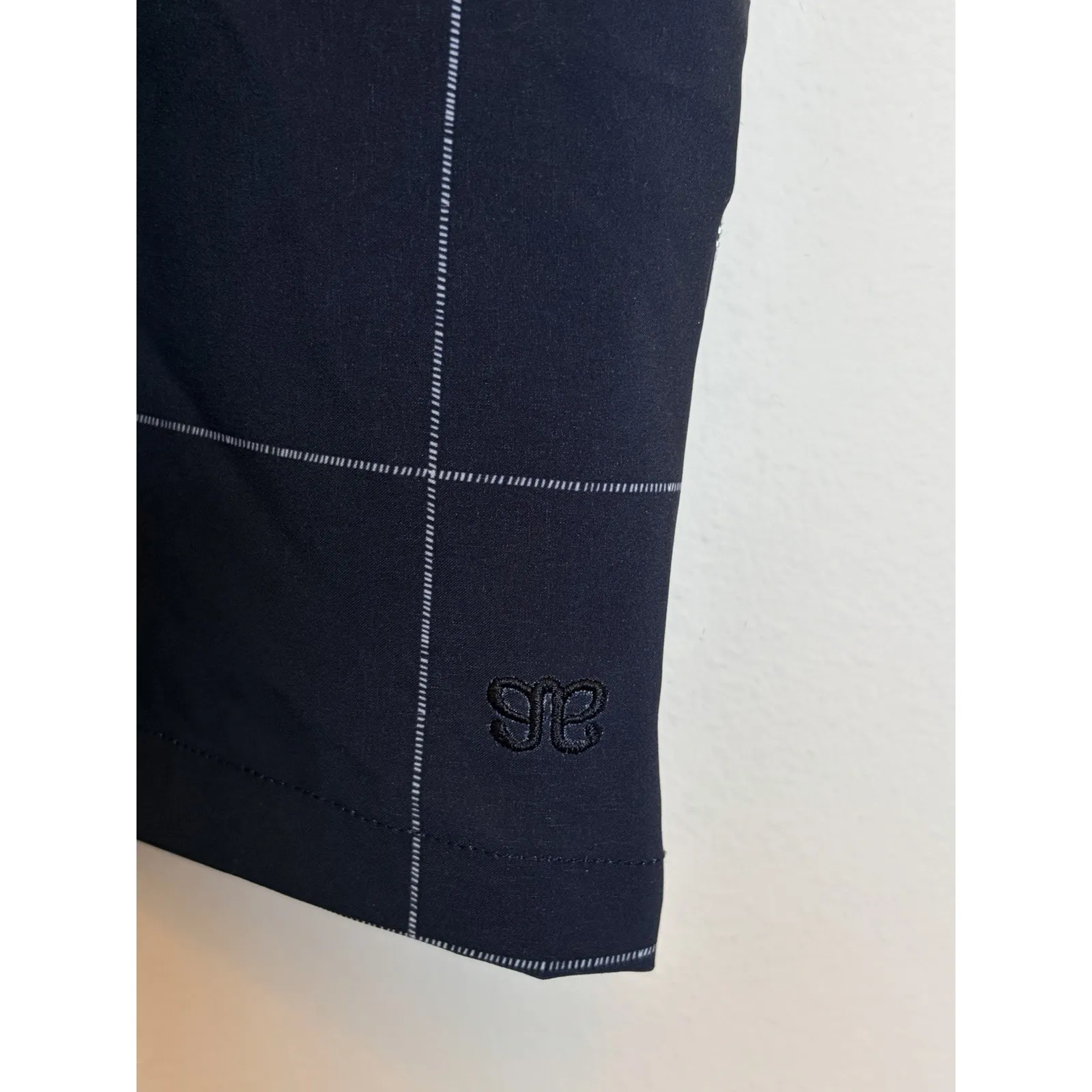 Albion Black Going Places Windowpane Check Cinch Waist‎ Nylon Activewear Dress M - Image 4