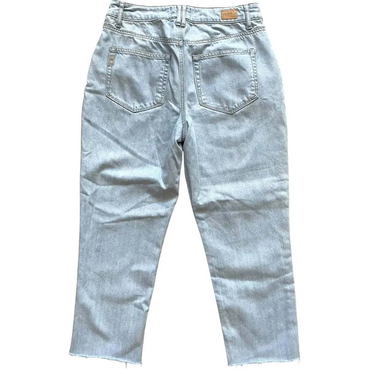 Paige Parisun Pleated Trouser Cuff Denim Jeans Stretch Women's Size 27 - Image 4