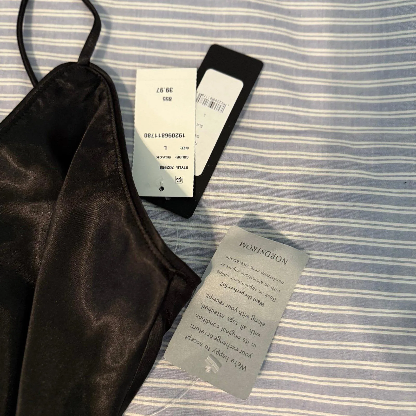 Bebe V-Neck Spaghetti Strap Satin Slip Dress - Image 3