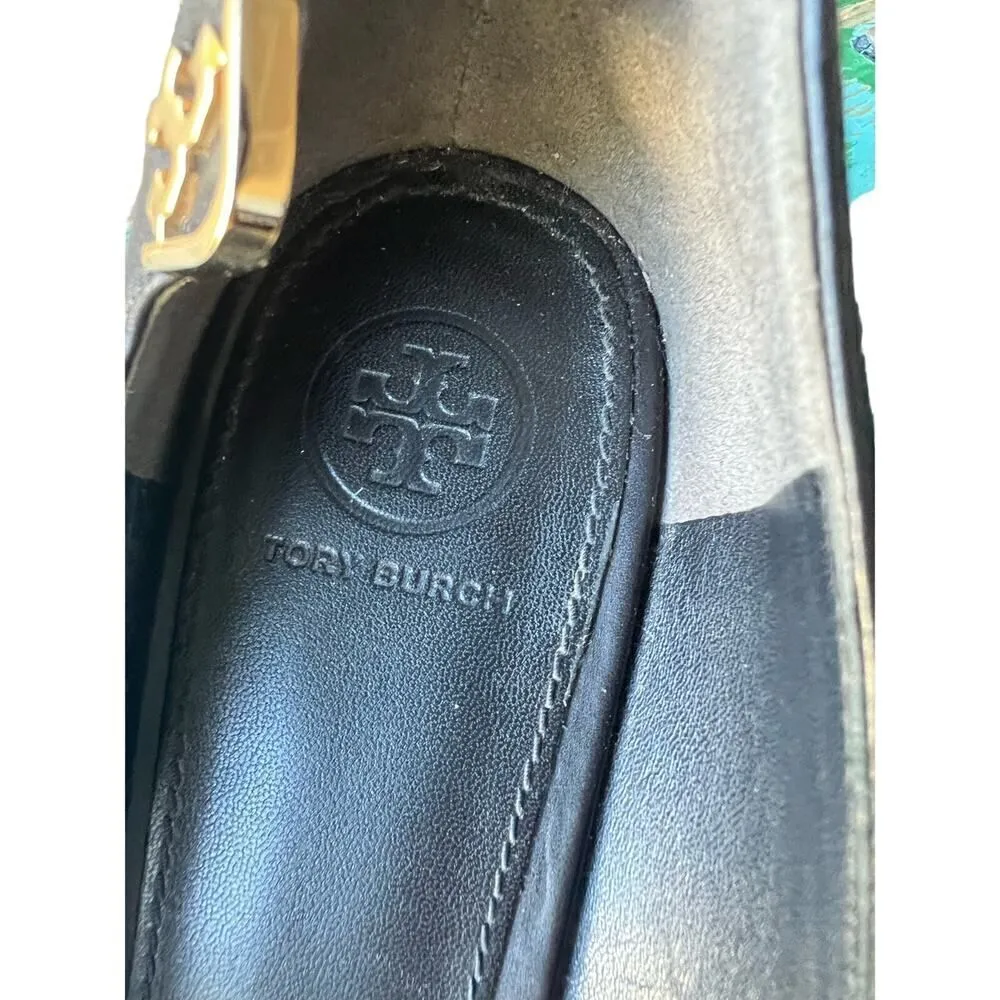 TORY BURCH “Elizabeth” 40mm black leather round toe pump Size 8.5 - Image 5