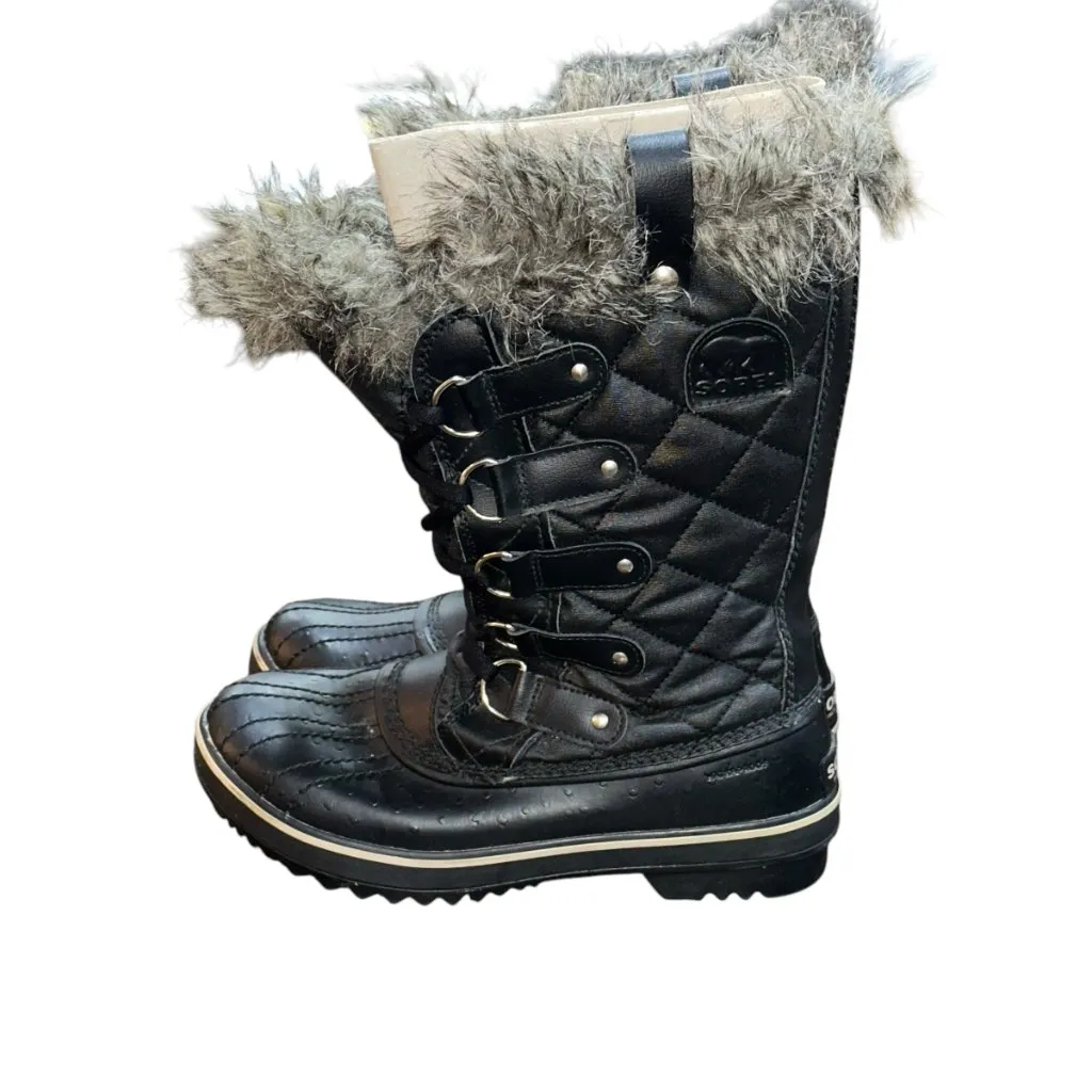Women's Sorel Tofino II Faux Fur Lined Waterproof‎ Boot Black Size 7.5 Winter - Image 2