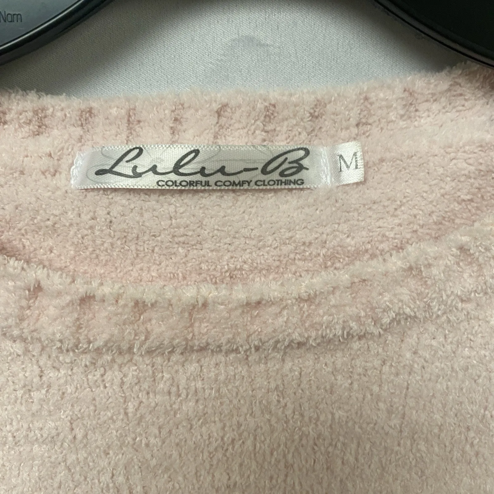 Lulu B Med Sweater Weather Light Blush Pink Button Embellishment V-Neck Pullover - Image 8