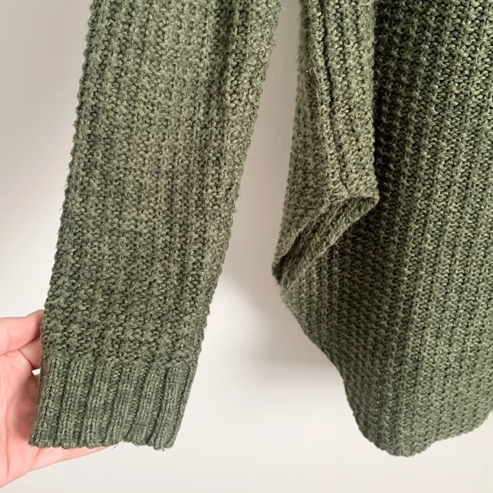 Green Cowl Neck Tunic Length Sweater Medium Blogger Favorite - Image 10