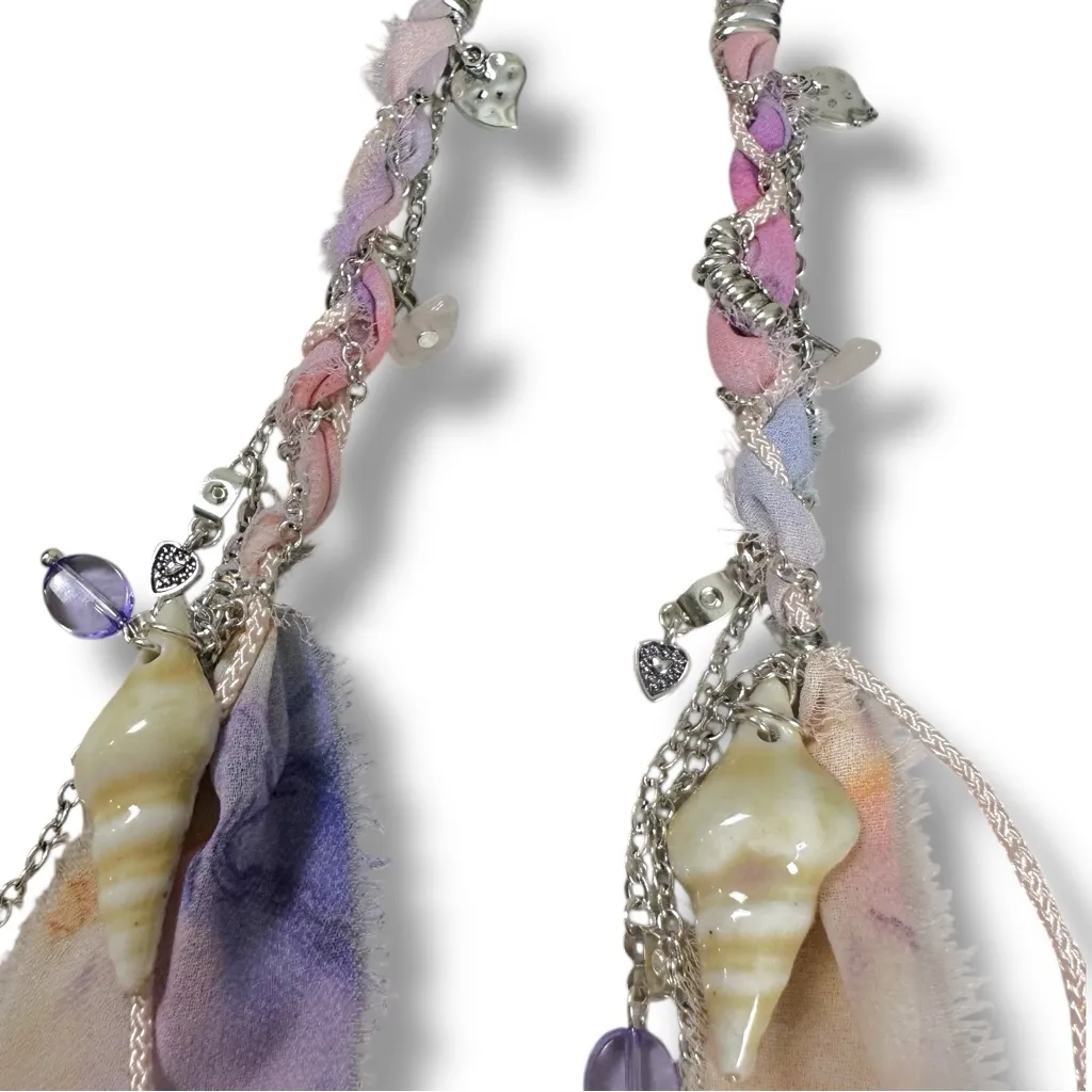Free People Fairy Mermaid Clearwater Dangle Earrings in Pink Rose NWT Beach Boho - Image 10