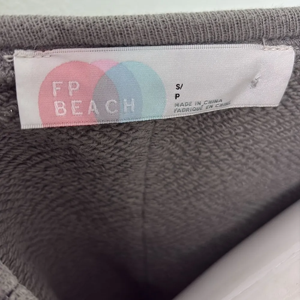 Free People FP Beach Women’s Raw Hem Cut Out Pullover Sweatshirt Small - Image 8